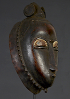 Masque Baoulé de Côte d'Ivoire de 26 cm