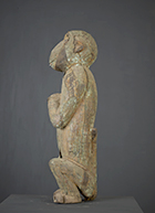 Ancienne statue de singe G'Békré Baoulé de Côte d'Ivoire de 52.5 cm