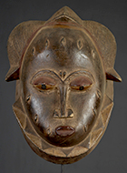 Masque Baoulé de Côte d'Ivoire de 33 cm