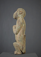 Ancienne statue de singe G'Békré Baoulé de Côte d'Ivoire de 52.5 cm
