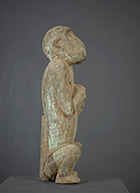 Ancienne statue de singe G'Békré Baoulé de Côte d'Ivoire de 52.5 cm